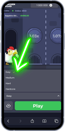 Inzet kiezen Chicken road